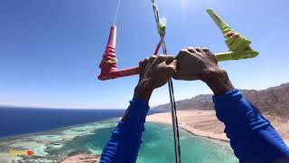 Kite surfer flies away 150m high