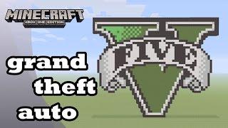 Minecraft: Pixel Art Tutorial and Showcase: Grand Theft Auto V Logo (GTA V)