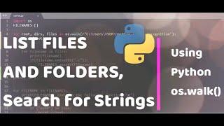 Python os.walk() | List all the files and folders , search for strings in Files