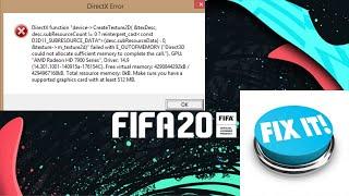 FIFA 20/19/18/17 PC--DirectX Error Final Fix--100% Working! Windows 10/8.1/7