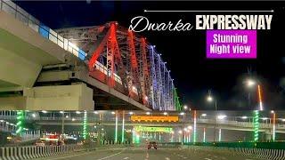New India: Dwarka Expressway Stunning Night Drive | India's First Urban Elevated Expressway
