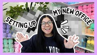 Set Up My New Office with Me!! Unpack, reorganize, & settle in with me! Moving & Crochet Vlog 