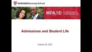 MPA/ID Admissions & Student Life 10.22.2021