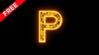 English alphabet with glittering led lights effects,letter P green screen video,Disco letters effect