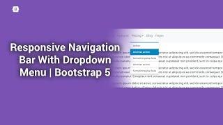 Responsive Navigation Bar With Dropdown Menu | Bootstrap 5