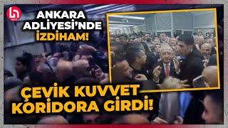 SON DAKİKA! Kılıçdaroğlu’nun adliyeye girişi izdiham yarattı: Çevik kuvvet koridorlara müdahale etti