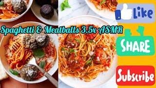 Delicious Spaghetti & Meatballs Eating 3.5x | ASMR | MUKBANG 