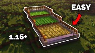 Minecraft How to Make an EASY Semi-Automatic Crop Farm 1.18+ Tutorial
