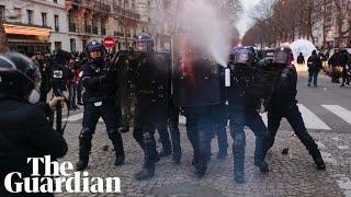 Police fire teargas at Paris pensions reform protest