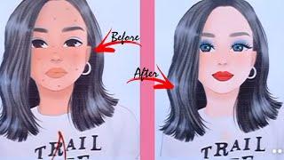 Before vs After/Doing make-up of doll 