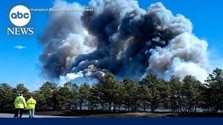 Rare and fast-moving fire breaks out on Long Island