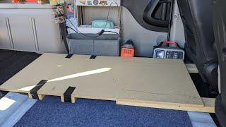 DIY No-Build Bed Platform for a Dodge Grand Caravan Minivan Camper Conversion | 2022 Update