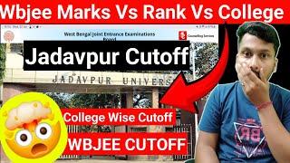 Wbjee Marks Vs Rank Vs College 2025 | WBJEE High Cutoff 2025 | Jadavpur Cutoff | College Wise Cutoff