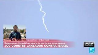 Informe desde Jerusalén: Hezbolá lanza 220 cohetes y drones a Israel por la muerte de un alto cargo