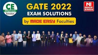 GATE 2022 | LIVE Exam Solutions Afternoon Session| Civil Engineering |CE| By MADE EASY Faculty Panel