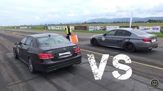 Mercedes E63 AMG VS BMW M5 - DRAG RACE!