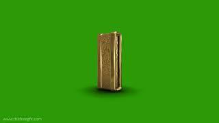 Golden ornamental Letter I Green screen video