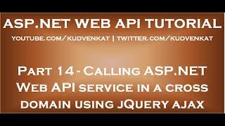 Calling ASP NET Web API service in a cross domain using jQuery ajax