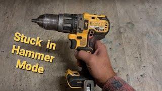 How to repair a Dewalt DCD796 drill stuck in Hammer mode. And remove the chuck.