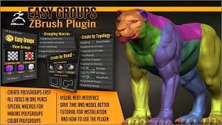 How to make polygroups with ZBrush and Easy Groups by Artistic Squad