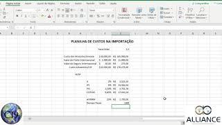 Planilha de Cálculo do Custo de Importação.