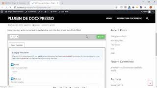 Wordpress Docxpresso SaaS plugin: insert document/web form