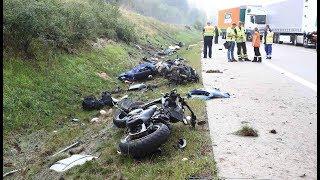 HORROR-UNFALL: Vier getötete Motorradfahrer auf A9