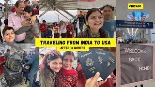 India To USA After 16 Months️ Flight Vlog-2024~*USA Customs Experience*~Real Homemaking Chicago