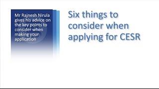 Six things to consider when applying to CESR