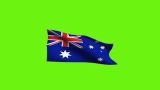 Flag of Australia 3D Animation Green Screen