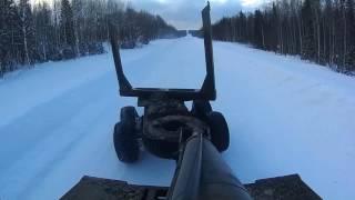 Урал лесовоз. Разгон 90+ и дрифт по гололёду. Test drive the Ural truck