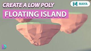 Model A Low Poly Floating Island In Maya | Rocky Platform