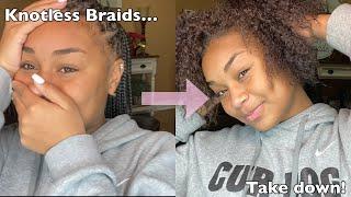 Take down my knotless braids w me!