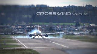 Crosswind Approaches with live ATC | Sturmtief "Nasim" | Zurich Airport