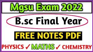 Mgsu B.sc Final Year Physics Chemistry Maths Notes | B.sc 3rd Year Notes | B.sc Final Definitions