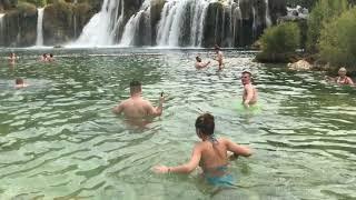 Swimming in a Waterfall - Krka National Park, Croatia