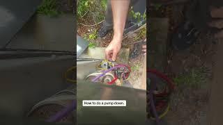 How to do a pump down to get all the refrigerant inside of condenser! #hvac