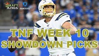 WEEK 10 THURSDAY NIGHT FOOTBALL NFL DFS SHOWDOWN PICKS - Chargers-Raiders - Awesemo.com