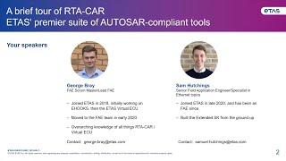 A brief tour of RTA-CAR, ETAS’ premier suite of AUTOSAR-compliant tools