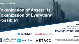 Panel Discussion: Tokenization of Assets: Is Tokenization of Everything Possible?