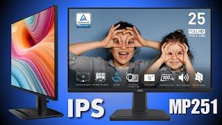 MONITOR IPS GAMER BARATO - MSI PRO MP251 25" 100HZ-EL PRIMERO CON PROTECCION VISUAL Y CORNETAS