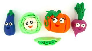 Учимся лепить овощи из пластилина. Обучающее видео для детей