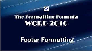 Word 2010   Footer Formatting - Add a separation line & field code