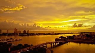 The beautiful sunset over Cartagena, Colombia time lapse