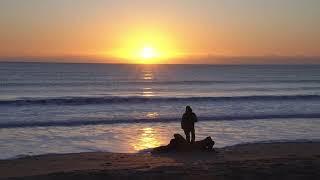 Enjoying coffee and Sunrise at St. Andrews Beach [East Sands], Scotland