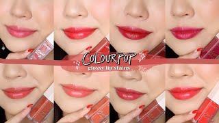 COLOURPOP GLOSSY LIP STAINS  review + swatches!