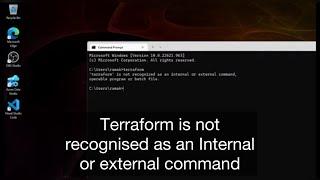 'terraform' is not recognized as an internal or external command, operable program or batch file