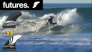 Futures Fins Vapor Core F8 neutral vs Sharp Eye honeycomb neutral. UsedSurf Fin Spex Episode 4