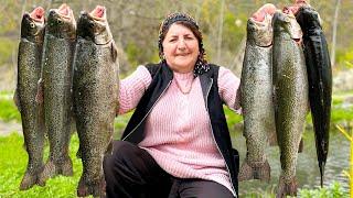 Grandma's 10kg TROUT Catch, Clean & Cooking Technique: Mouthwatering Recipe!