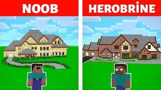 NOOB VS HEROBRİNE (Modern Ev Yapımı) - Minecraft